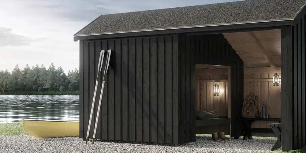 Shelter til lejrplads ved s&oslash;