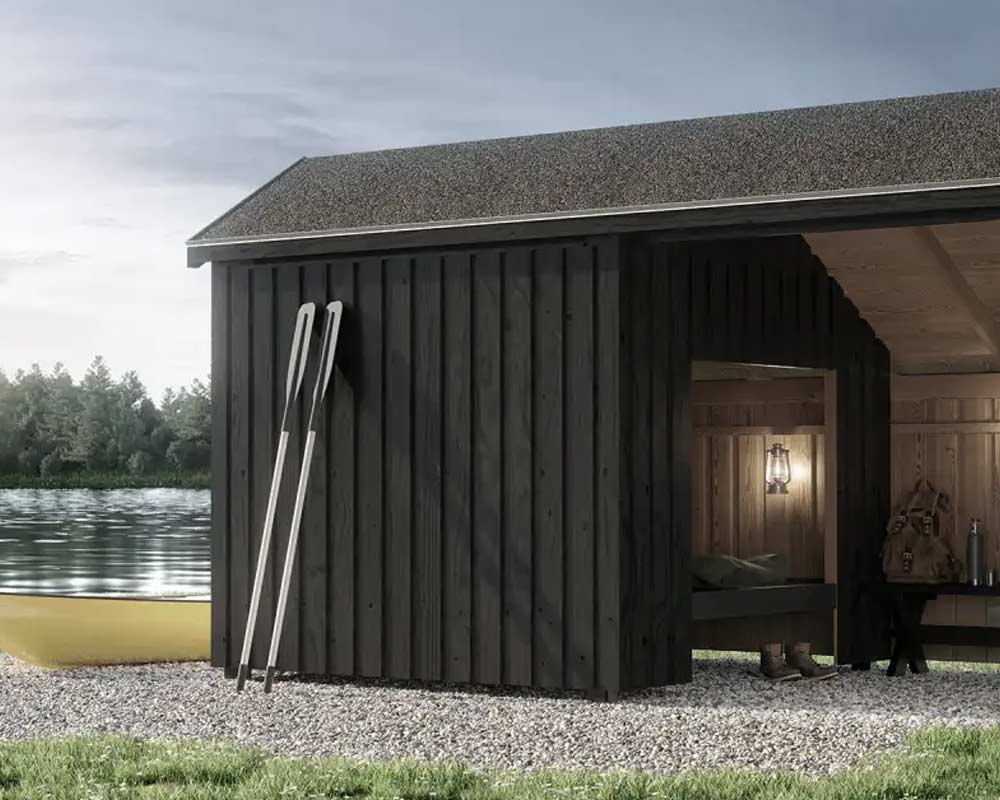 Shelter til lejrplads ved s&oslash;