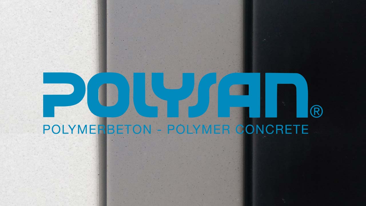 Polysan logo på polymerbeton