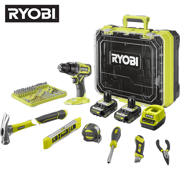 Ryobi s&aelig;t med skruemaskine