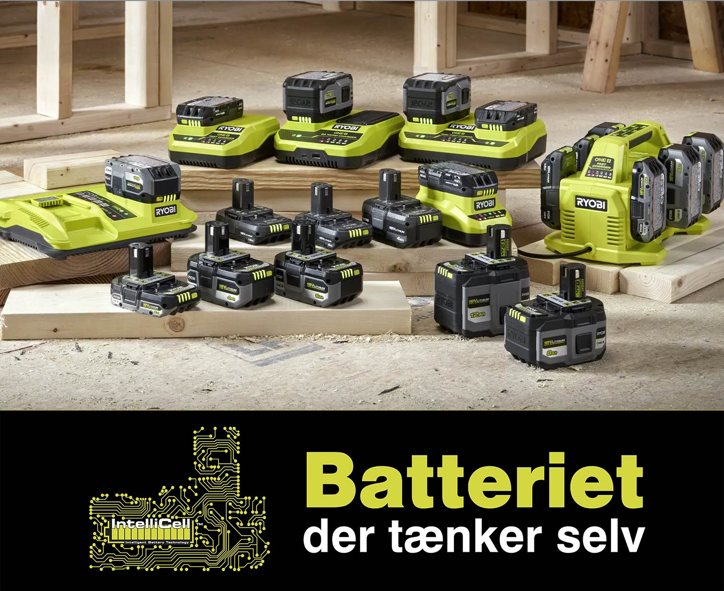 Ryobi ONE+ 18v batteri med intellicell