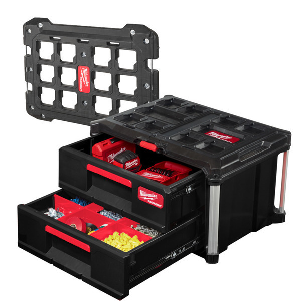 Milwaukee Packout Kuffert M/2 Skuffer + Packout Mont. Plade