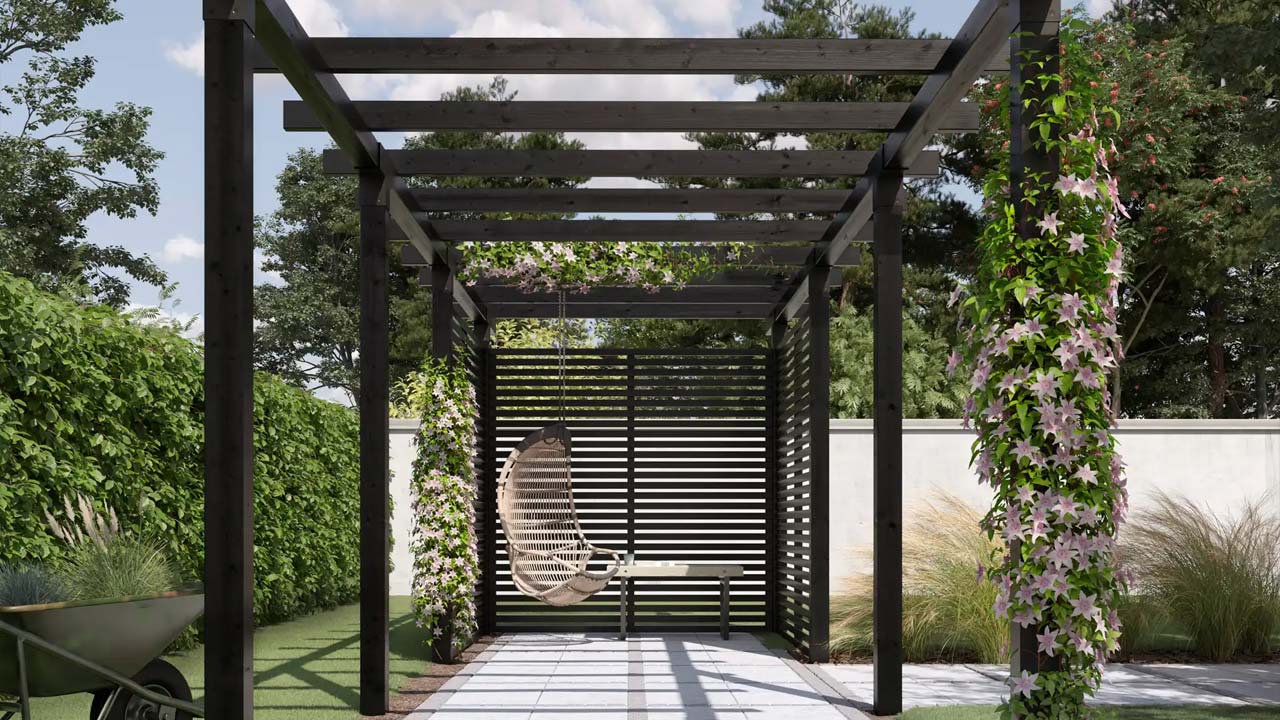 Pergula i uderum med fliser