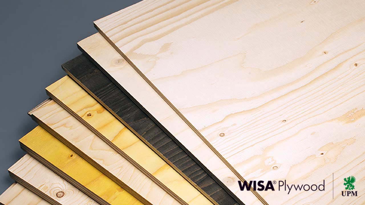 Forskellige farver og nuancer af krydsfiner byggeplader - Billede fra UPM
