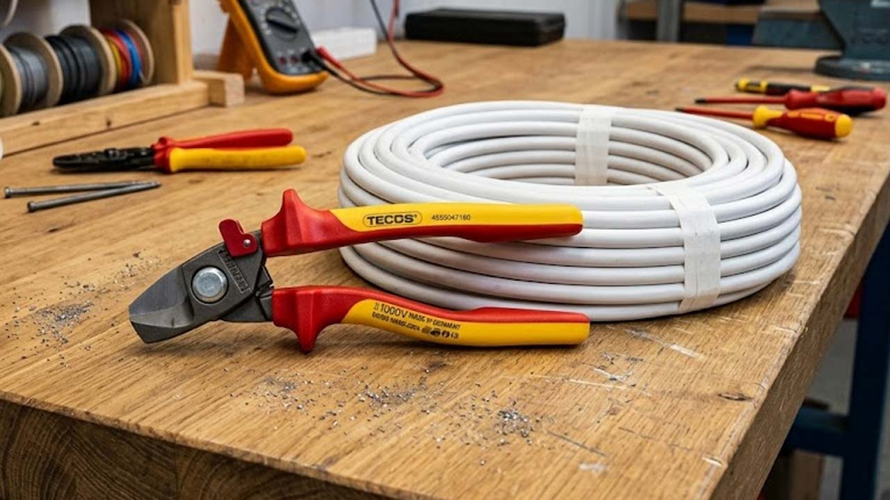 Kabelsaks p&aring; bord i elektrikerv&aelig;rksted