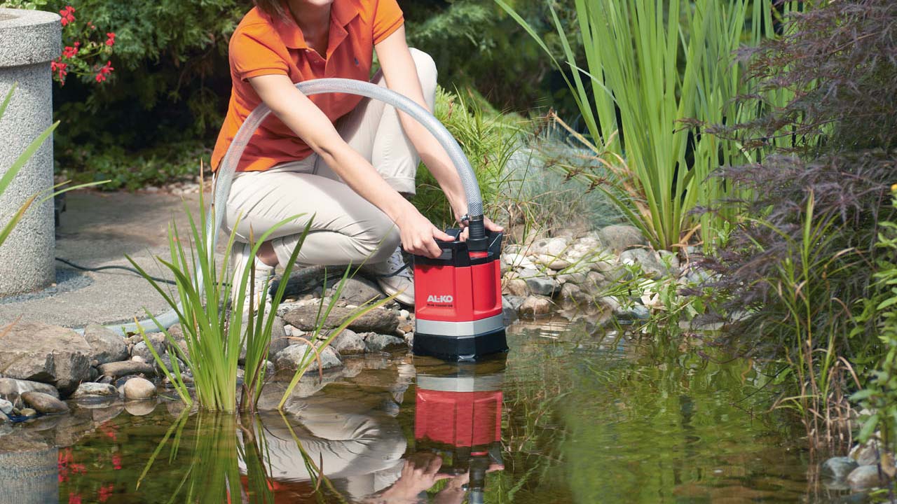Dykpumpe til brug i havedam