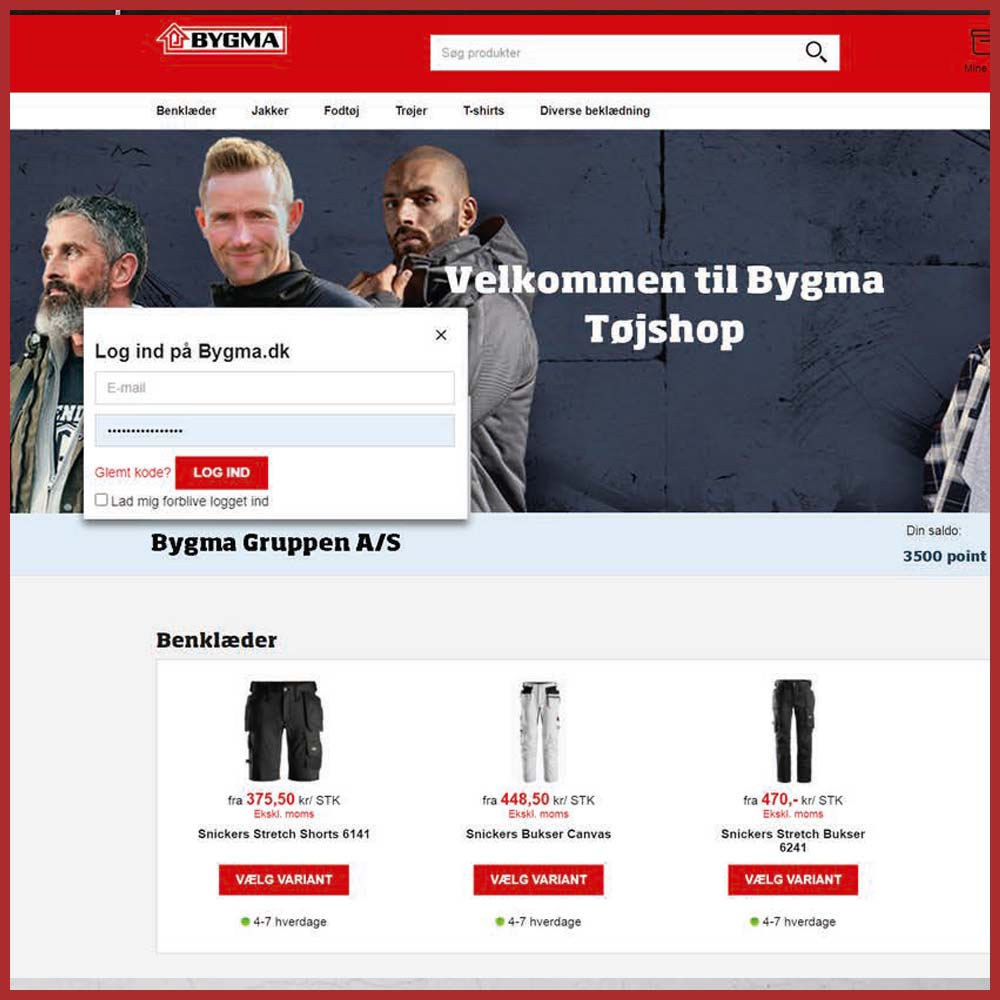 Let bestilling af arbejdst&oslash;j